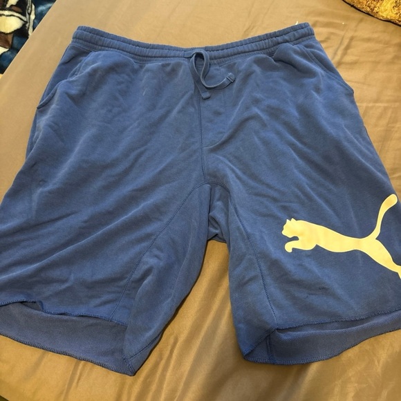 Puma Men's Athletic Shorts in Blue - Picture 1 of 4
